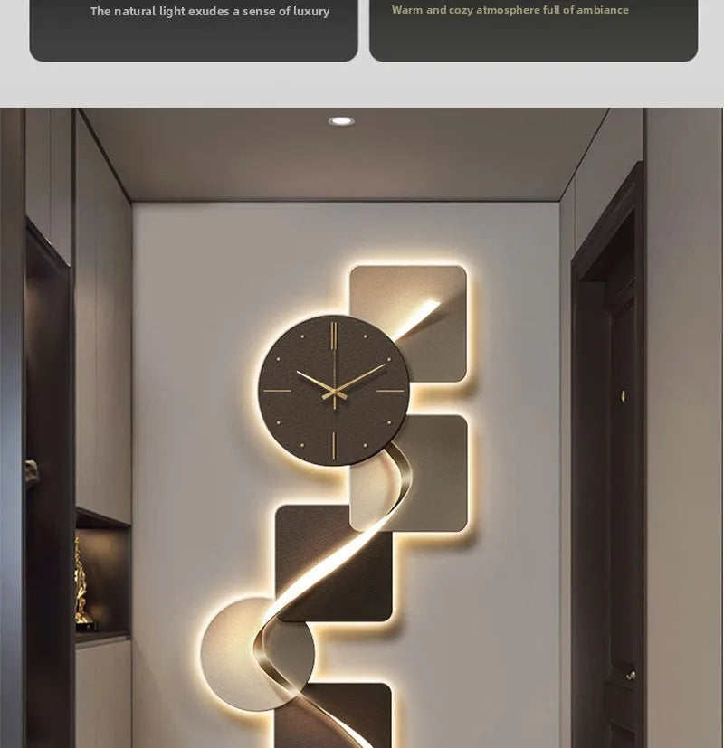 Elegant Modern LED Wall Clock - Frameless Carbon Crystal