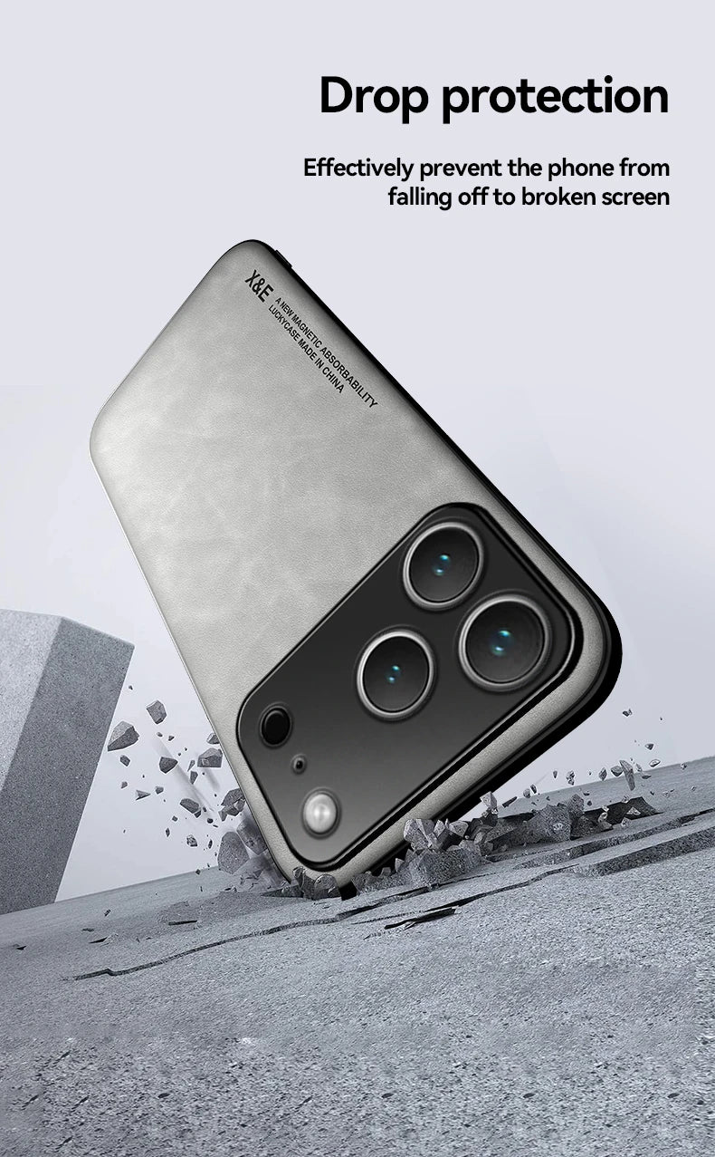 Luxury iPhone Shockproof Case - Magnetic Car Holder