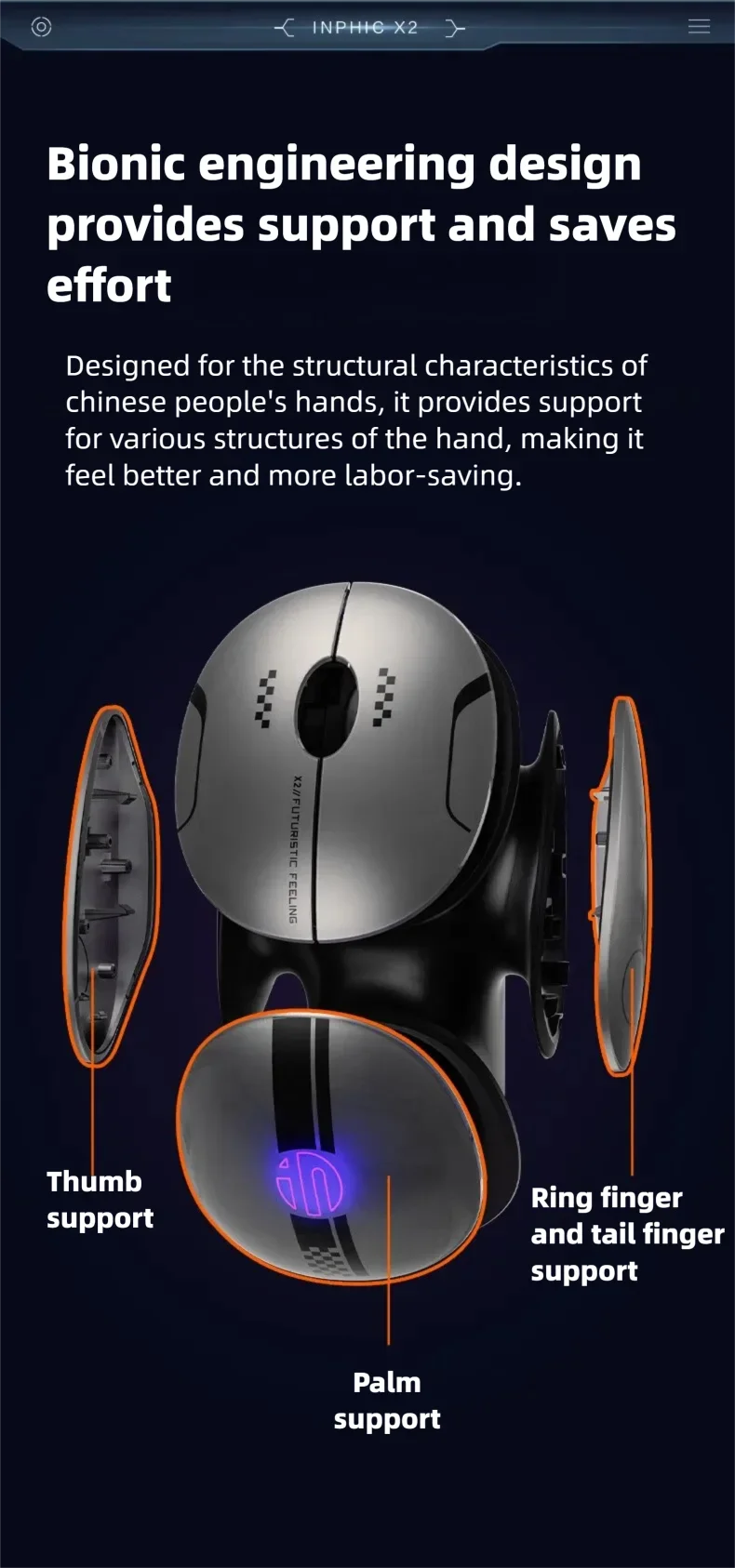 Silent Wireless Gaming Mouse - Rechargeable, Metal Base, Bluetooth 5.0