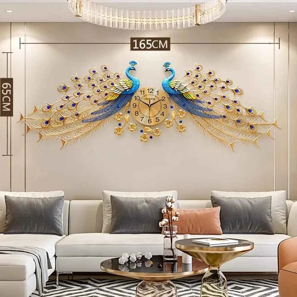 Luxury Large Gold Wall Clock - Quiet Metal Art Decor