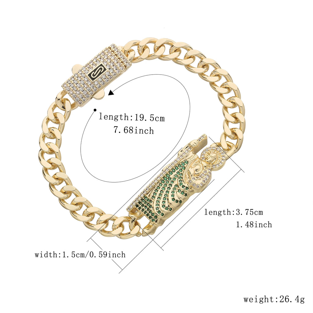 San Judas Tadeo Bracelet - 14k Plated Stainless Steel