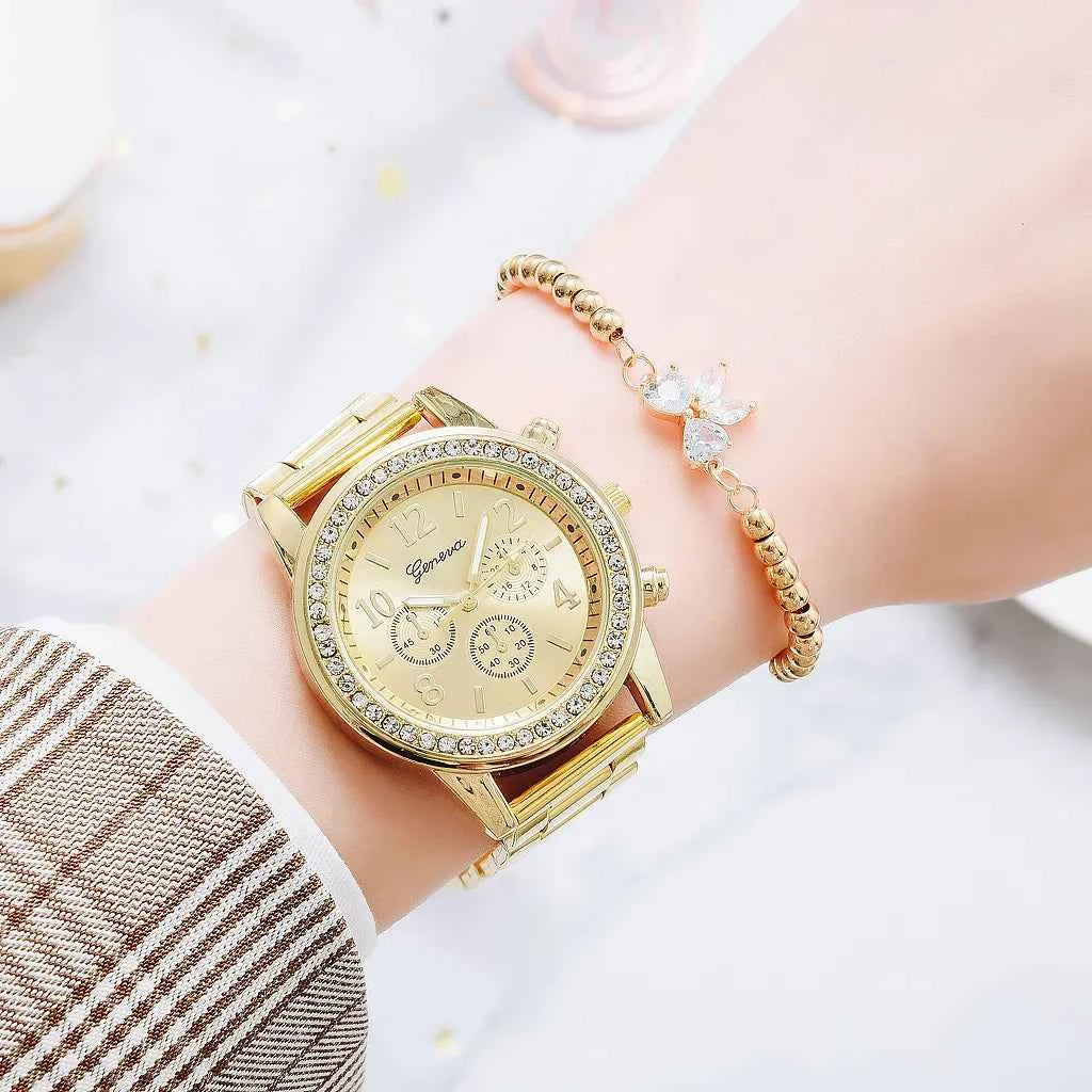 Elegant Ladies Rose Gold Watch - Stainless Steel Bracelet