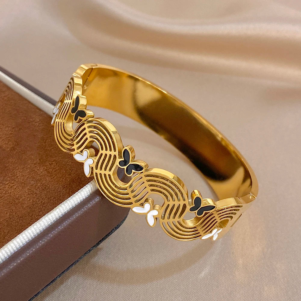 Elegant Butterfly Cuff Bracelet - Premium Stainless Steel