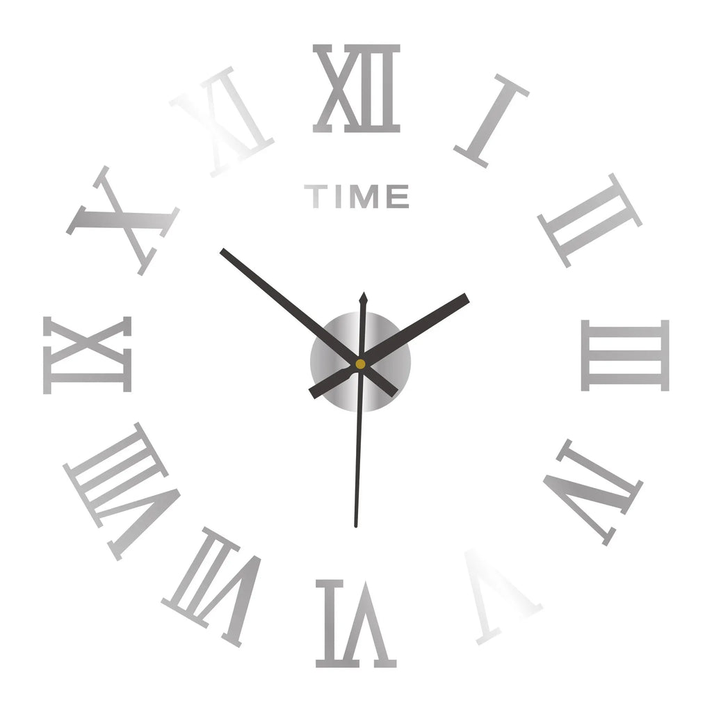 Elegant Acrylic Roman Numeral Wall Clock - DIY Mirror Design