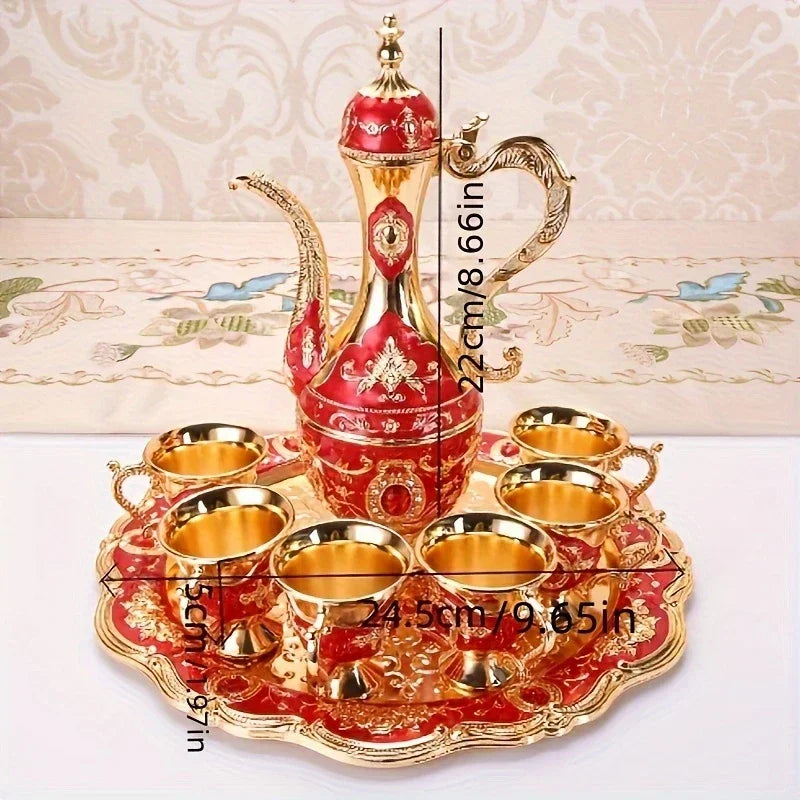 Elegant Luxury Turkish Tea Set - Vintage Metal Craft