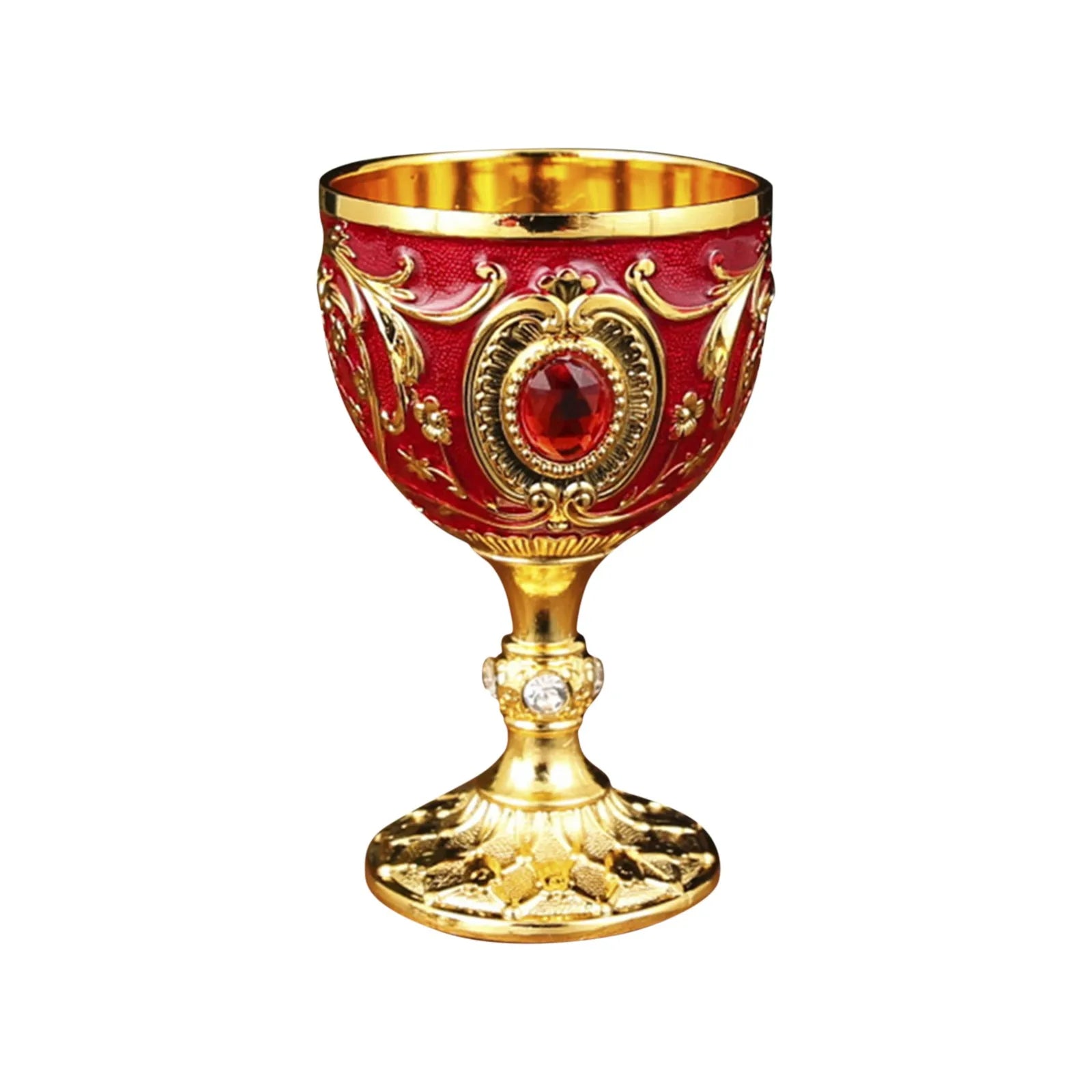 Elegant Retro Metal Wine Cup - Embossed Whiskey & Red Wine Glass