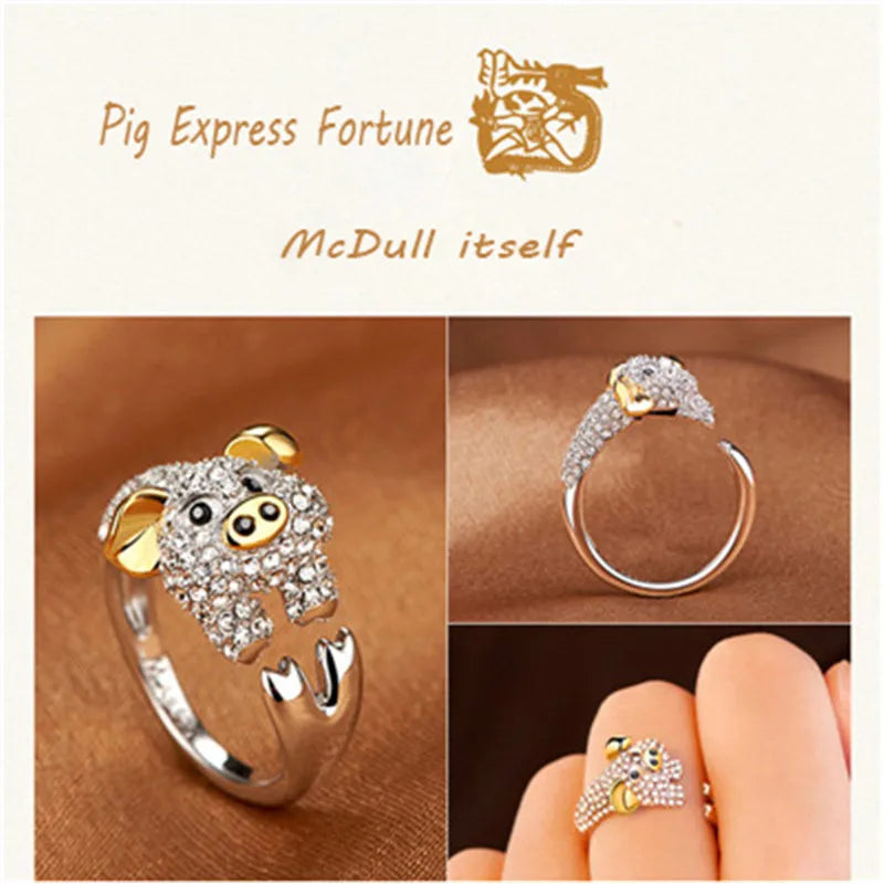 Luxury Crystal Animal Ring - Adjustable Statement Jewelry