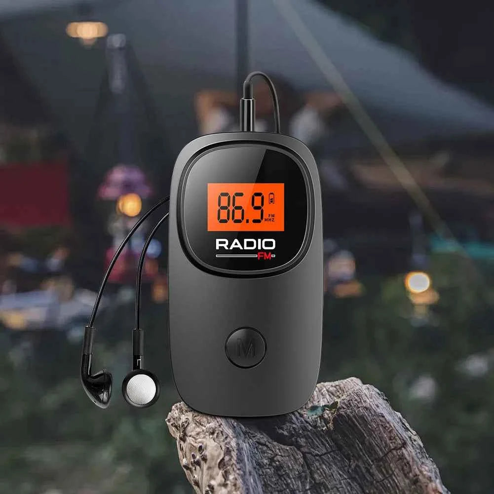 Portable Radio Digital Tuning Battery Operated Radio with Earphone with Clip for Walking Jogging
