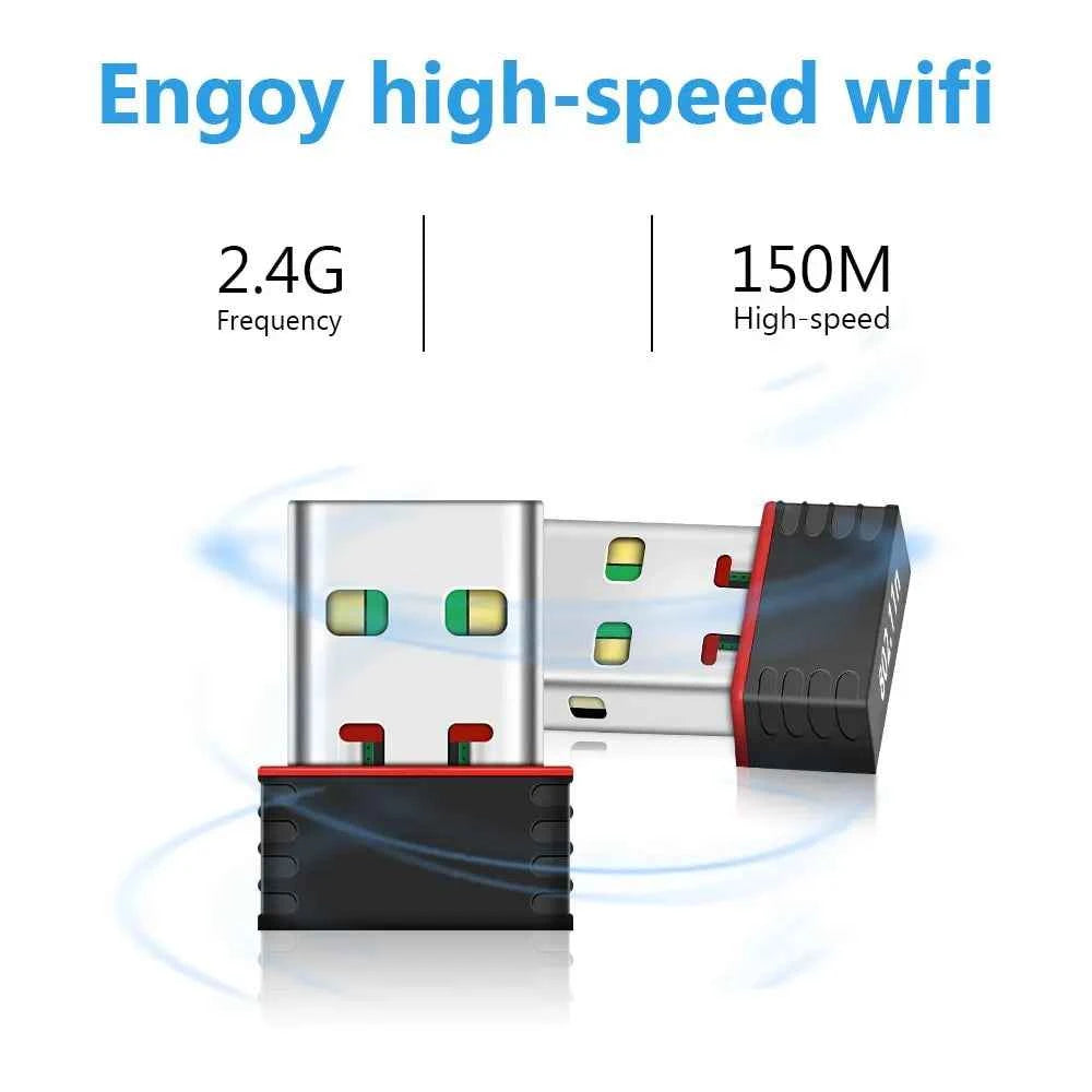 Compact USB WiFi Adapter - 150Mbps Wireless Network Dongle