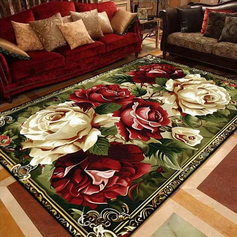 Luxury European Large Area Rugs - Non-Slip Living Room Carpet