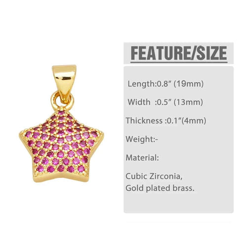 Elegant Crystal Star Charms - Gold Plated DIY Jewelry Supplies