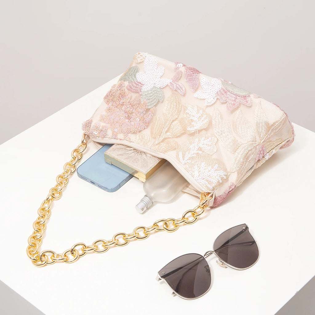 Elegant Embroidered Sequin Bag