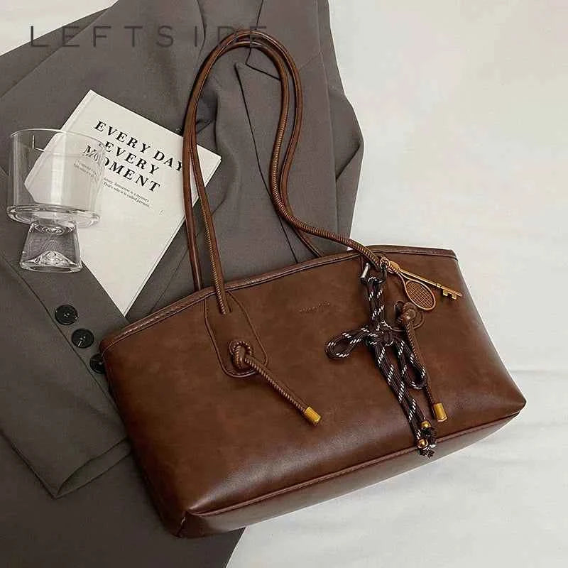 Women’s PU Leather Shoulder Bag - Y2K Retro Crossbody Bag Tote Handbag - Tulique