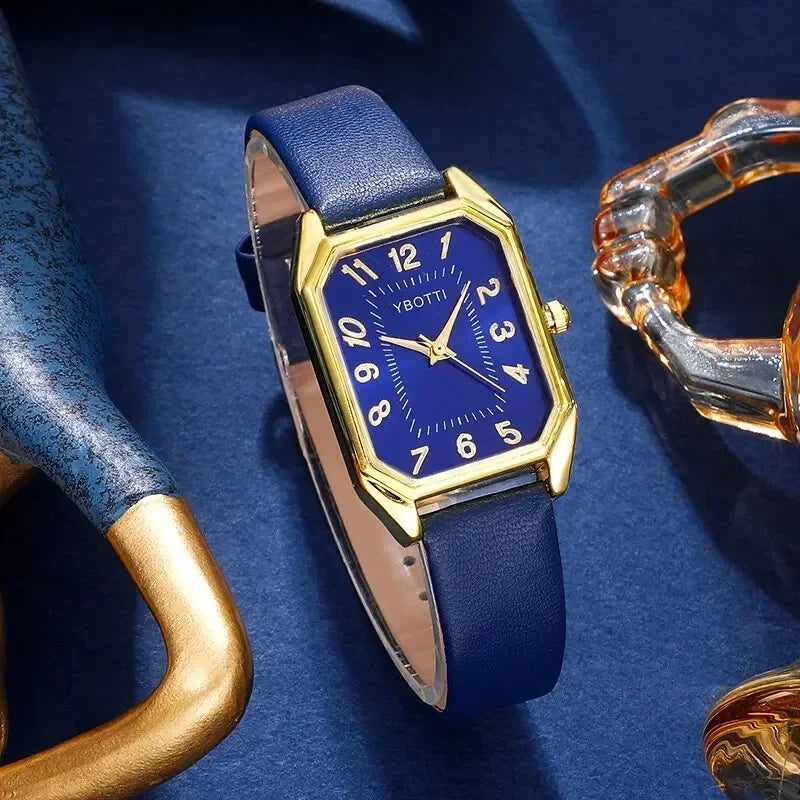 Elegant Square Women's Watch - Classic Leather Quartz Timepiece