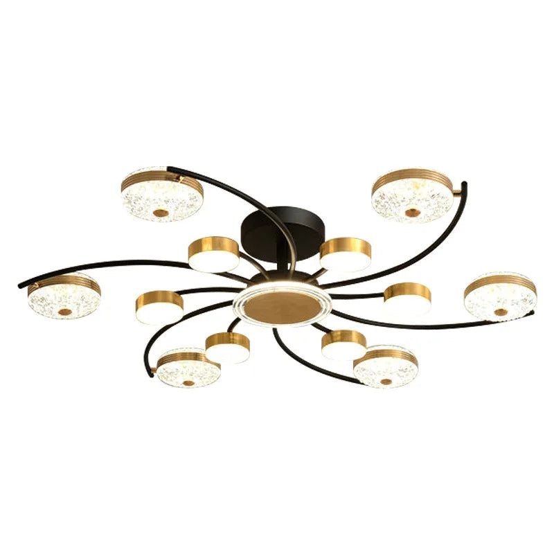 Luxury Crystal Ceiling Chandelier - Nordic Gold Living Room Light
