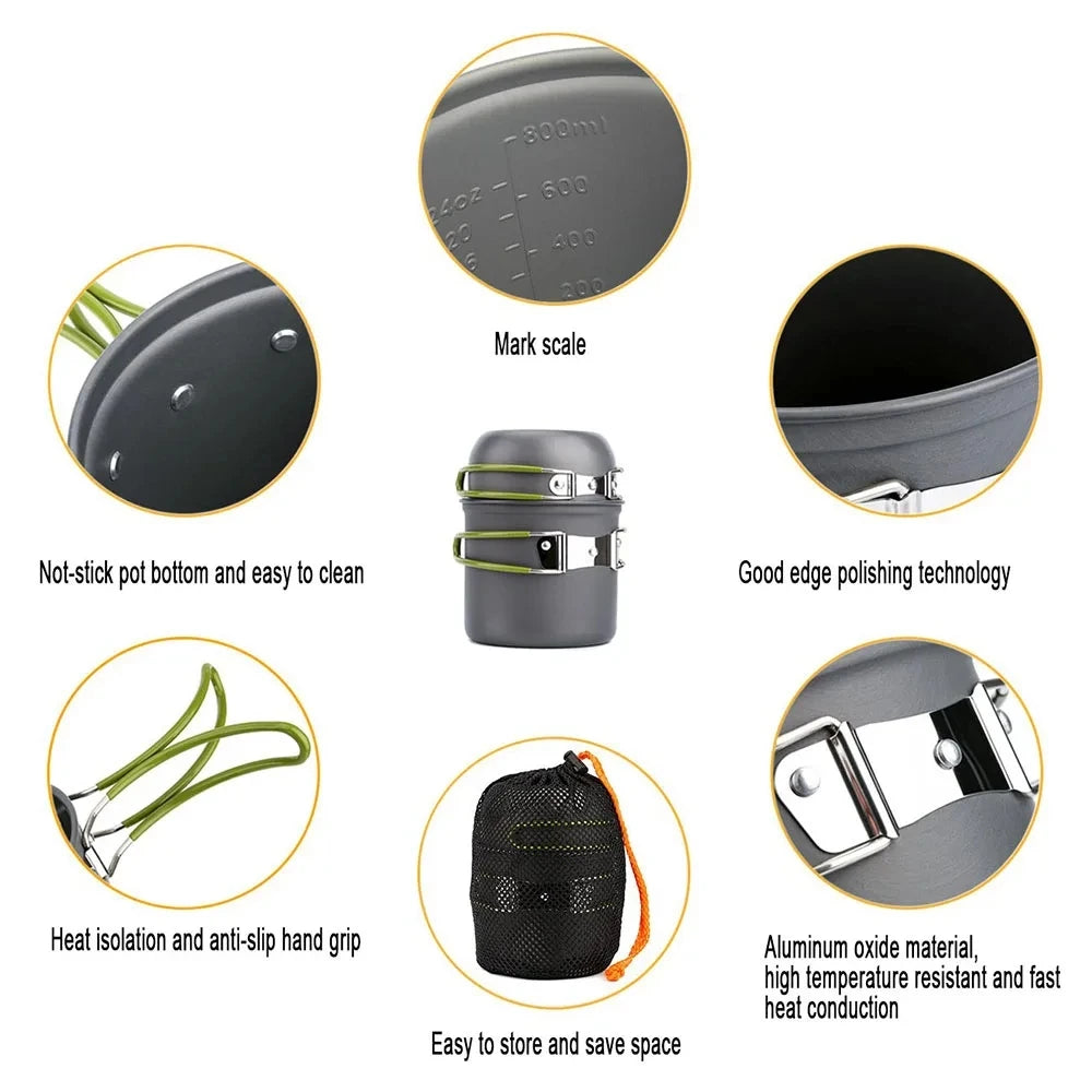 Premium Ultralight Camping Cookware Mess Kit