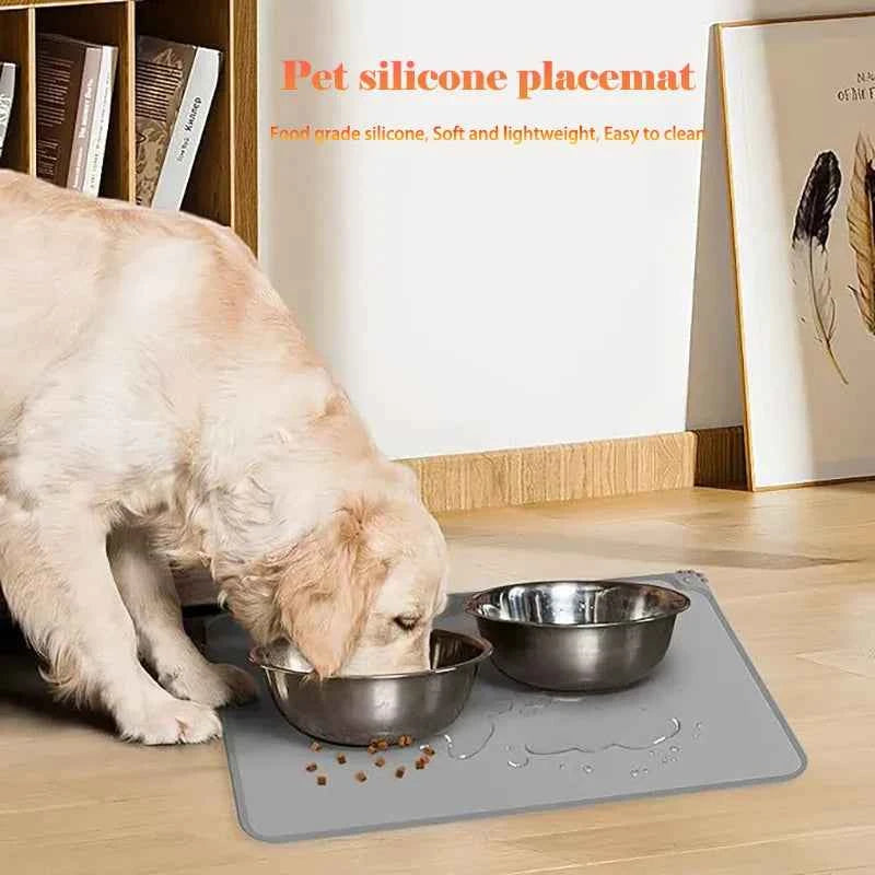 Silicone Pet Feeding Mat Dog Cat Waterproof Non Slip Heat Resistant Bite Resistant Easy Clean Car Travel Pet Bowl Placemat