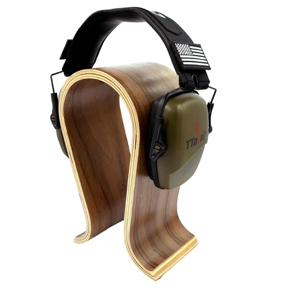 Premium Wooden Headphone Stand - U-Shaped Desktop Display