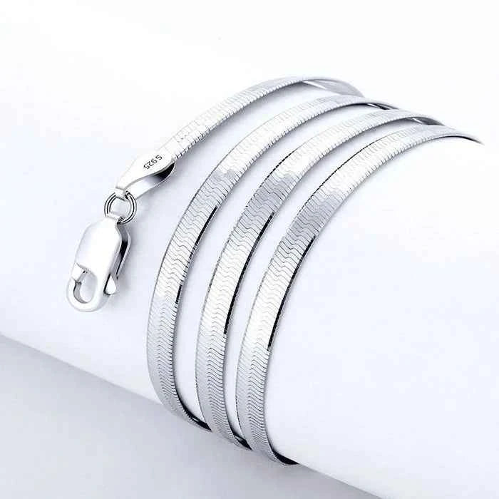 Elegant Blade Chain Necklace - Luxury 4MM Silver Jewelry