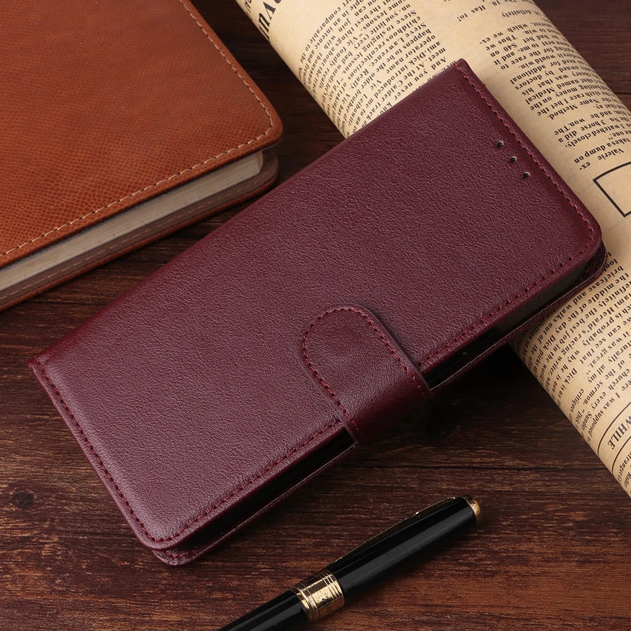 Premium Magnetic Leather Case with Card Stand for Samsung