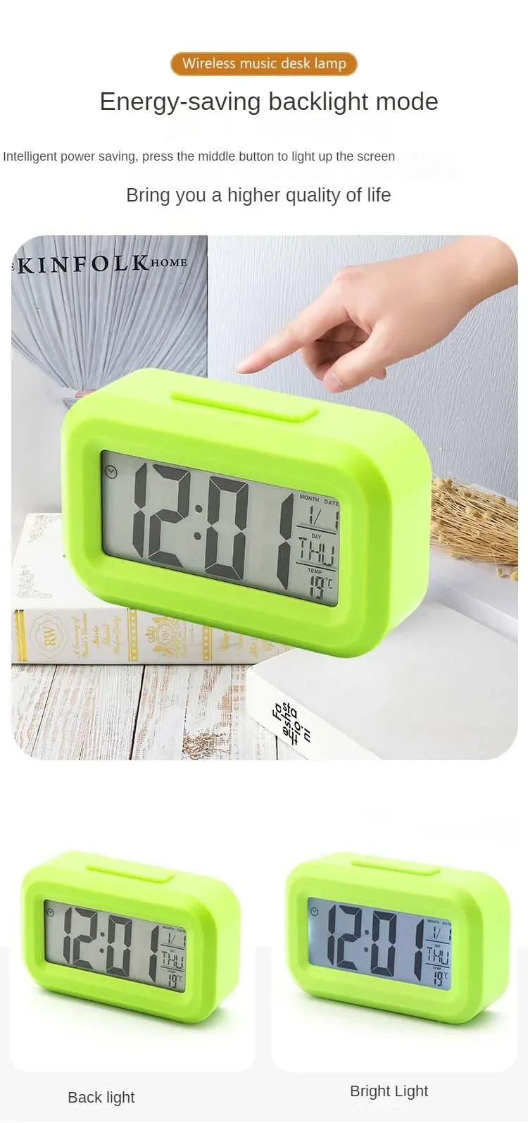 Premium Digital Alarm Clock - LED Multifunction Desktop Display
