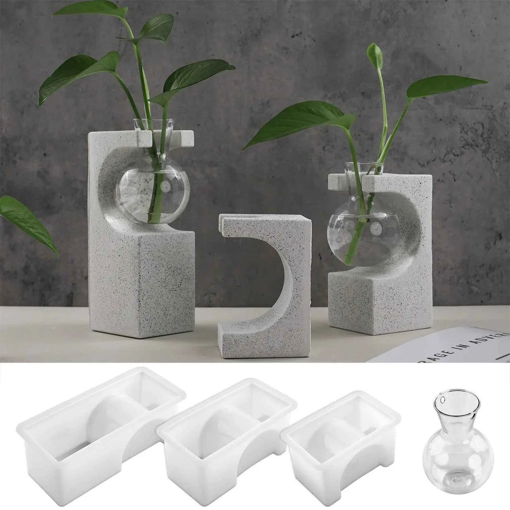 Silicone Vase Mold for DIY Epoxy Resin, Plaster, and Cement Hydroponic Planters - Tulique