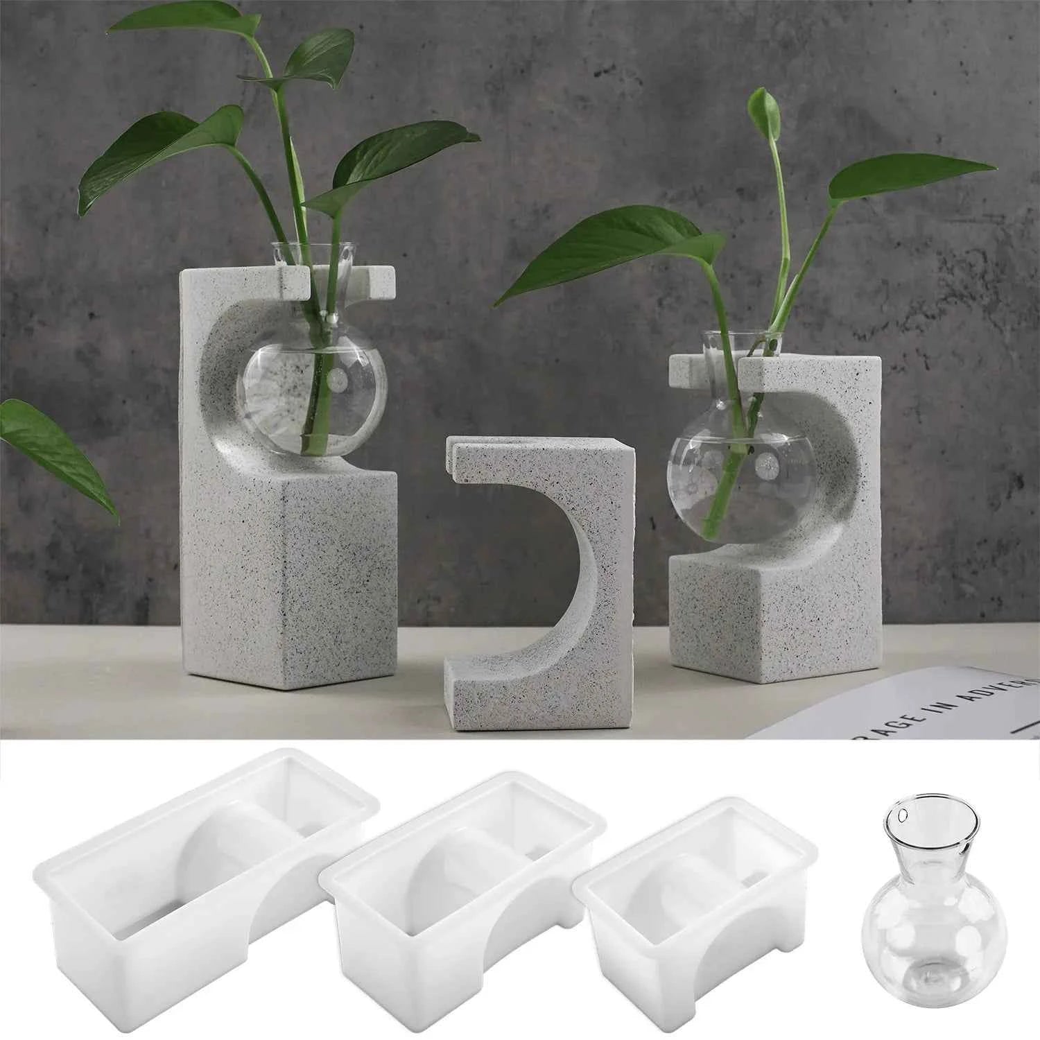 Silicone Vase Mold for DIY Epoxy Resin, Plaster, and Cement Hydroponic Planters - Tulique