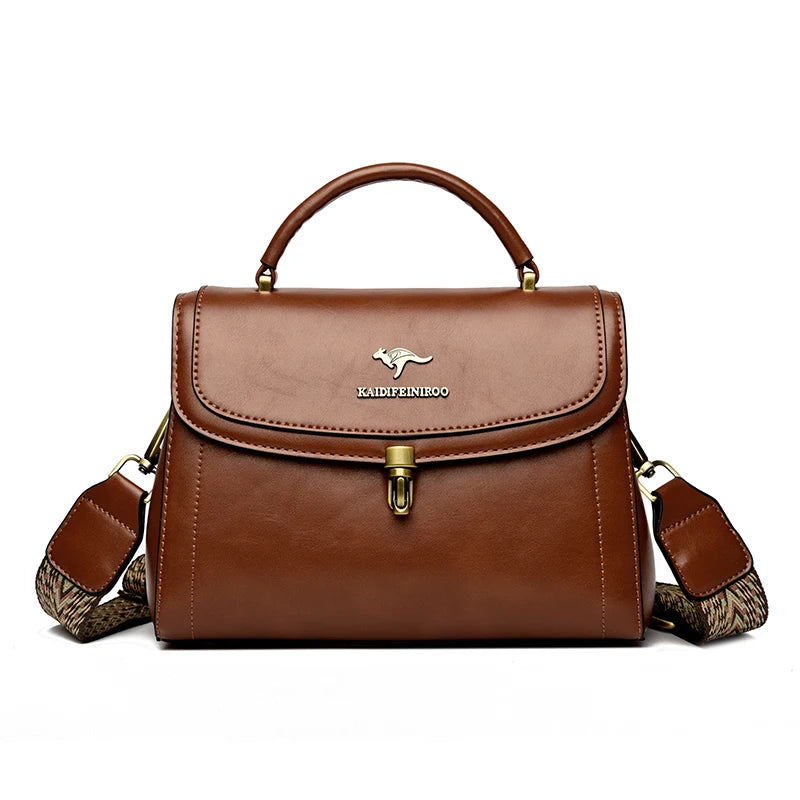 Elegant Leather Shoulder Crossbody Bag - Luxury Designer Style