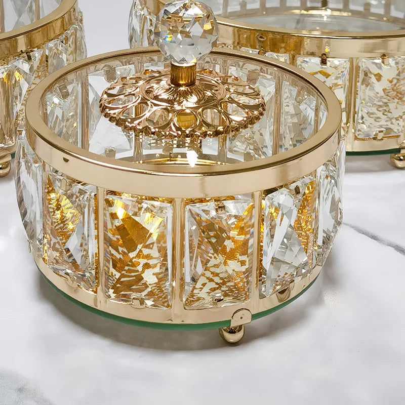 Elegant Luxury Crystal Fruit Bowl with Lid - Home Decor