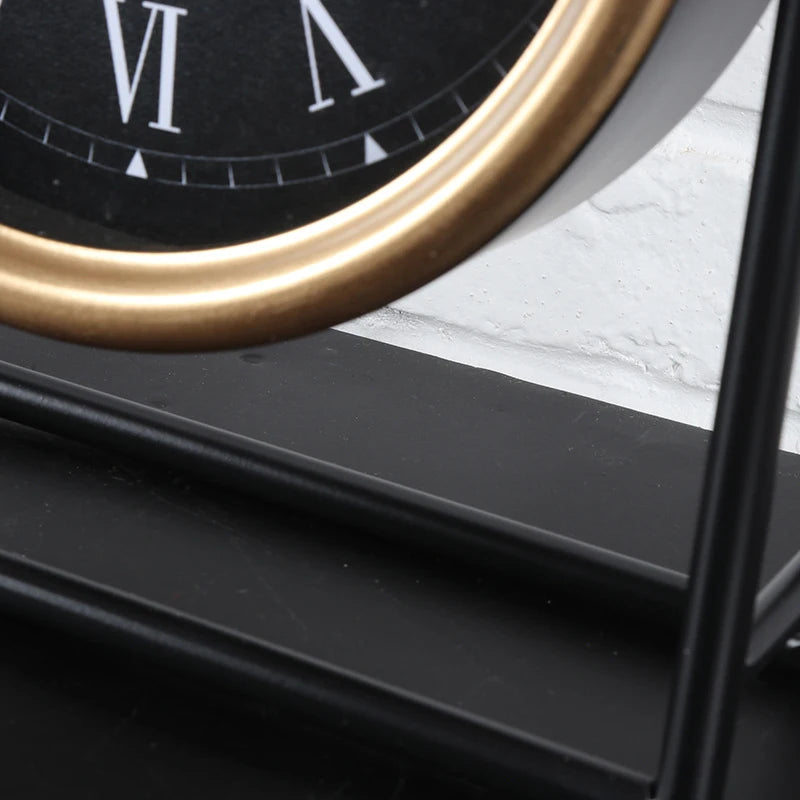 Elegant Retro Metal Desk Clock - Silent Quartz Design