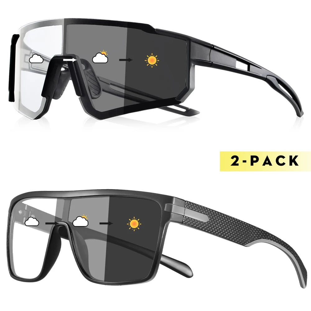 Oversized Photochromic Polarized Sunglasses - UV400 Protection