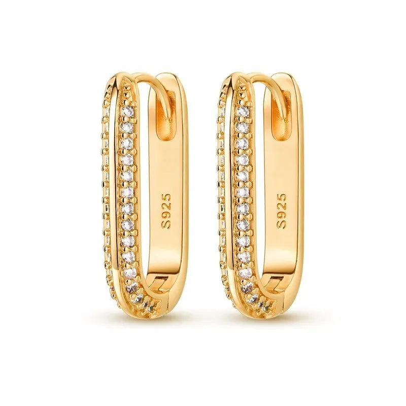 Elegant Sterling Silver Heart Hoop Earrings with Cubic Zirconia