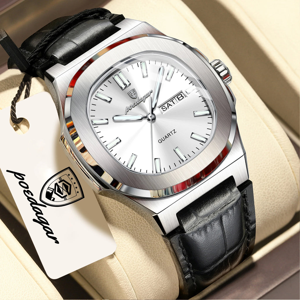 Luxury Square Men's Quartz Wristwatch - Waterproof & Luminous