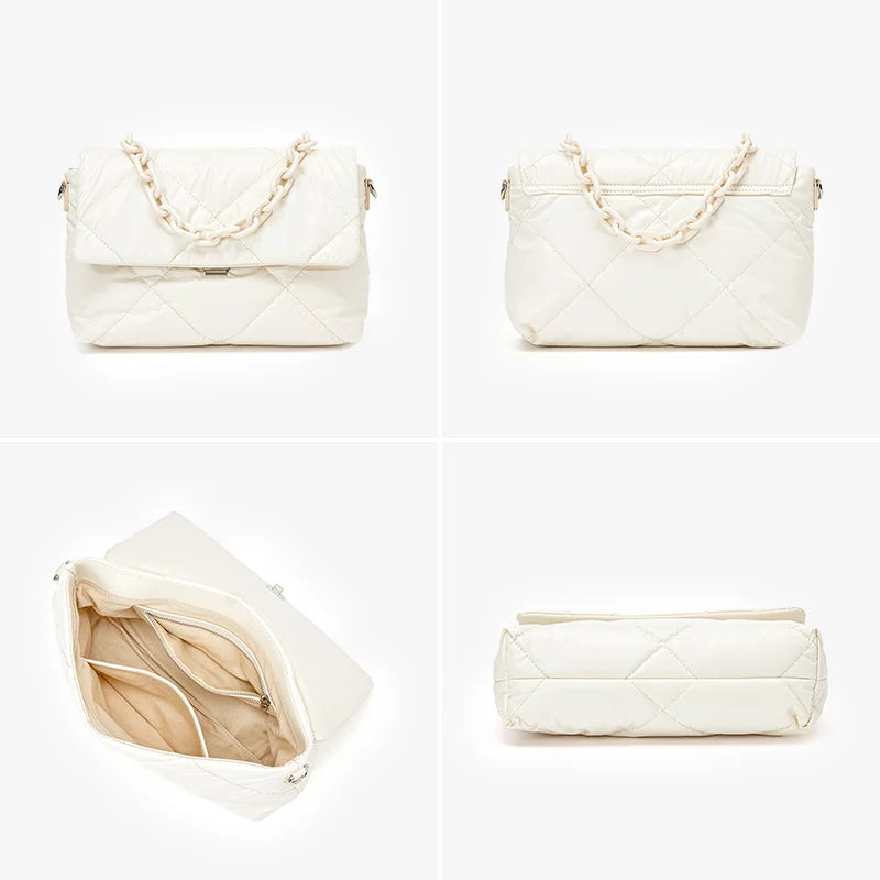 Elegant Women Crossbody Bag - Feather Down Padded