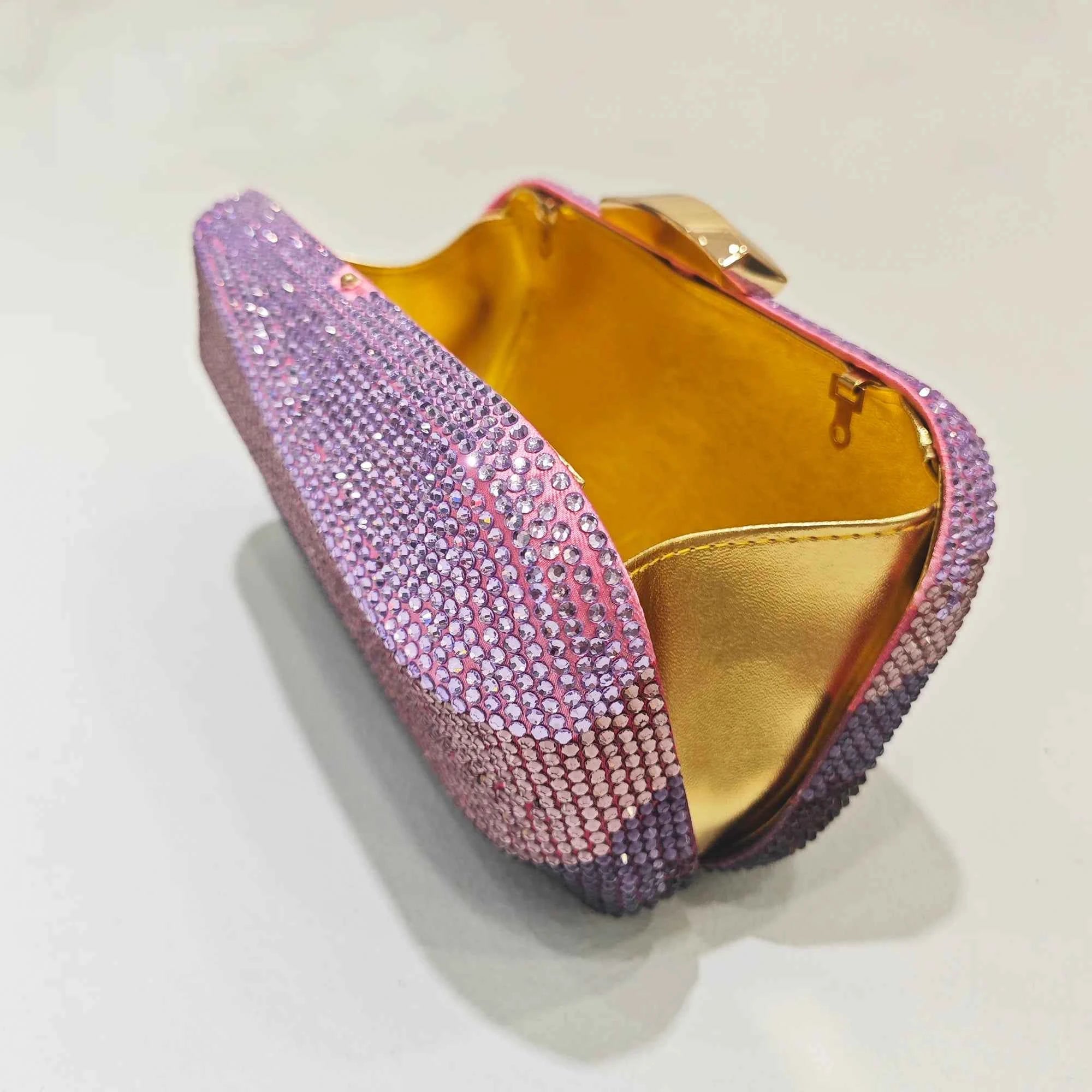 Elegant Crystal Clutch Evening Bag - Luxury Minaudiere Handbag