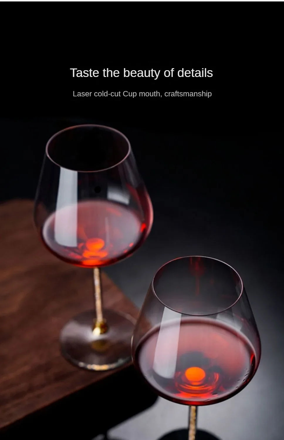 Elegant Luxury Crystal Wine Glasses - Set of Tall Party Flutes