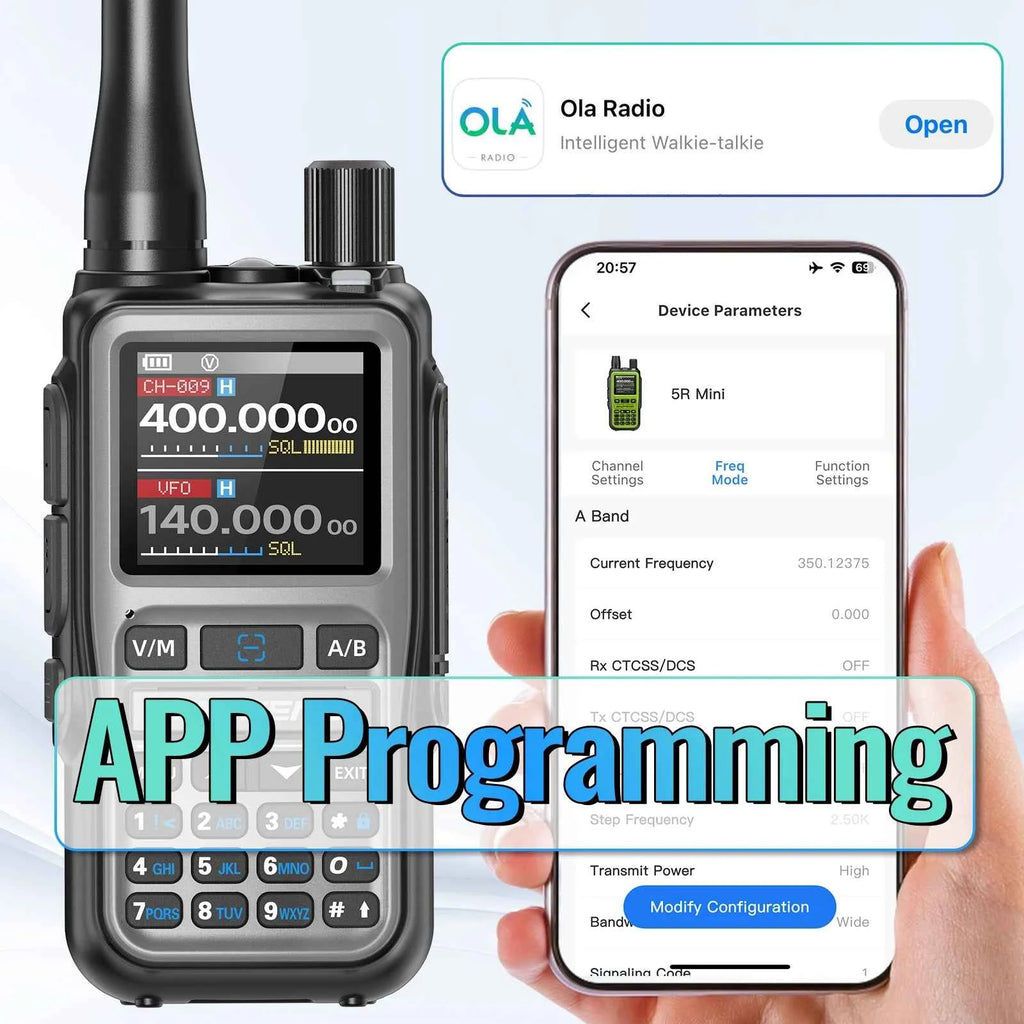 Professional Mini Walkie Talkie - Multi-Band & Bluetooth Two-Way Radio