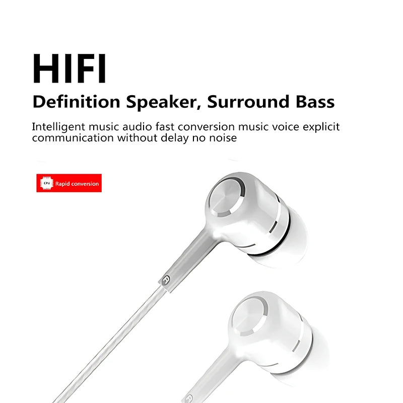 Premium Wired In-Ear Headphones with HiFi Bass & Mic