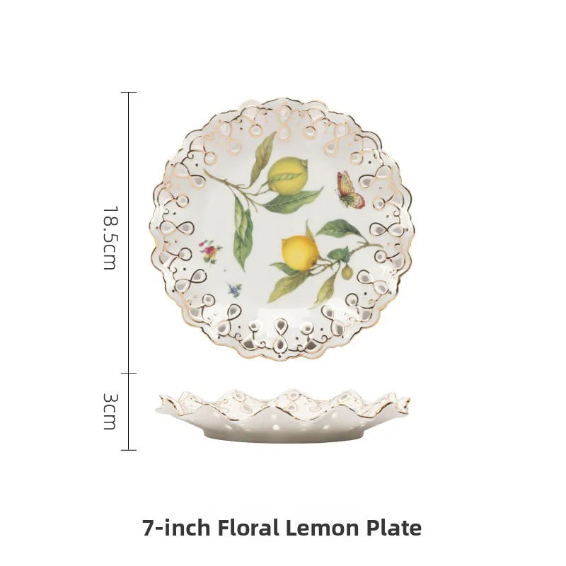 Elegant Ceramic Dinner Plate - European Style Round Dish