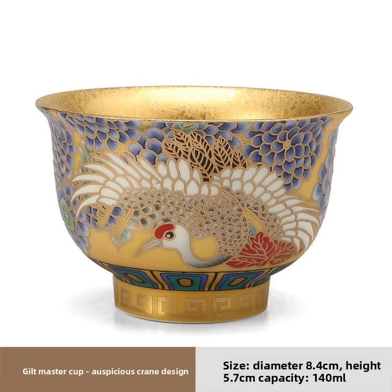 Premium Gilt Ceramic Master Cup - Ruihe Chengxiang Design