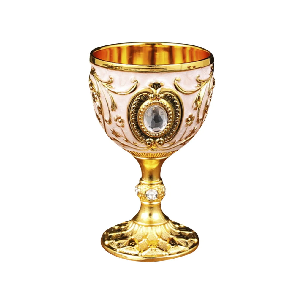 Elegant Retro Metal Wine Cup - Embossed Whiskey & Red Wine Glass