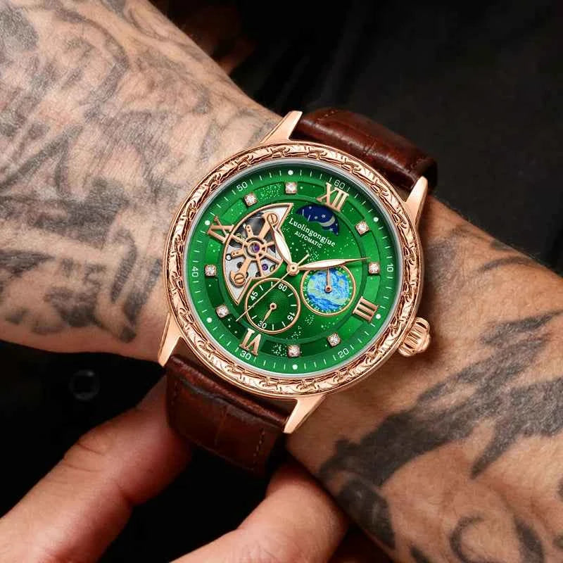 Premium Men's Skeleton Automatic Watch - Stylish & Versatile