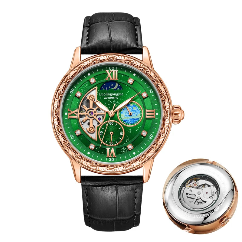 Premium Men's Skeleton Automatic Watch - Stylish & Versatile