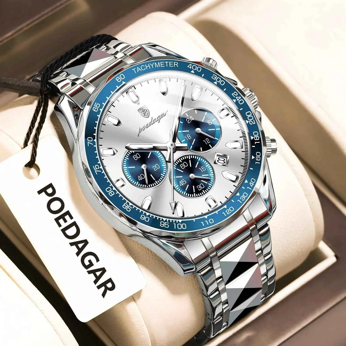 Luxury Men Quartz Watch - Waterproof & Stainless Steel Chronograph