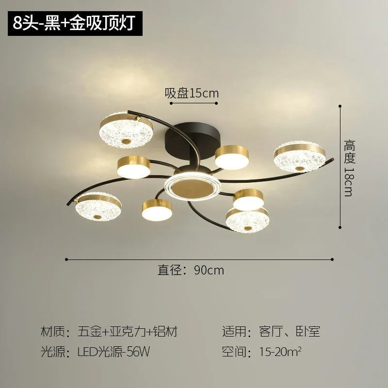 Luxury Crystal Ceiling Chandelier - Nordic Gold Living Room Light