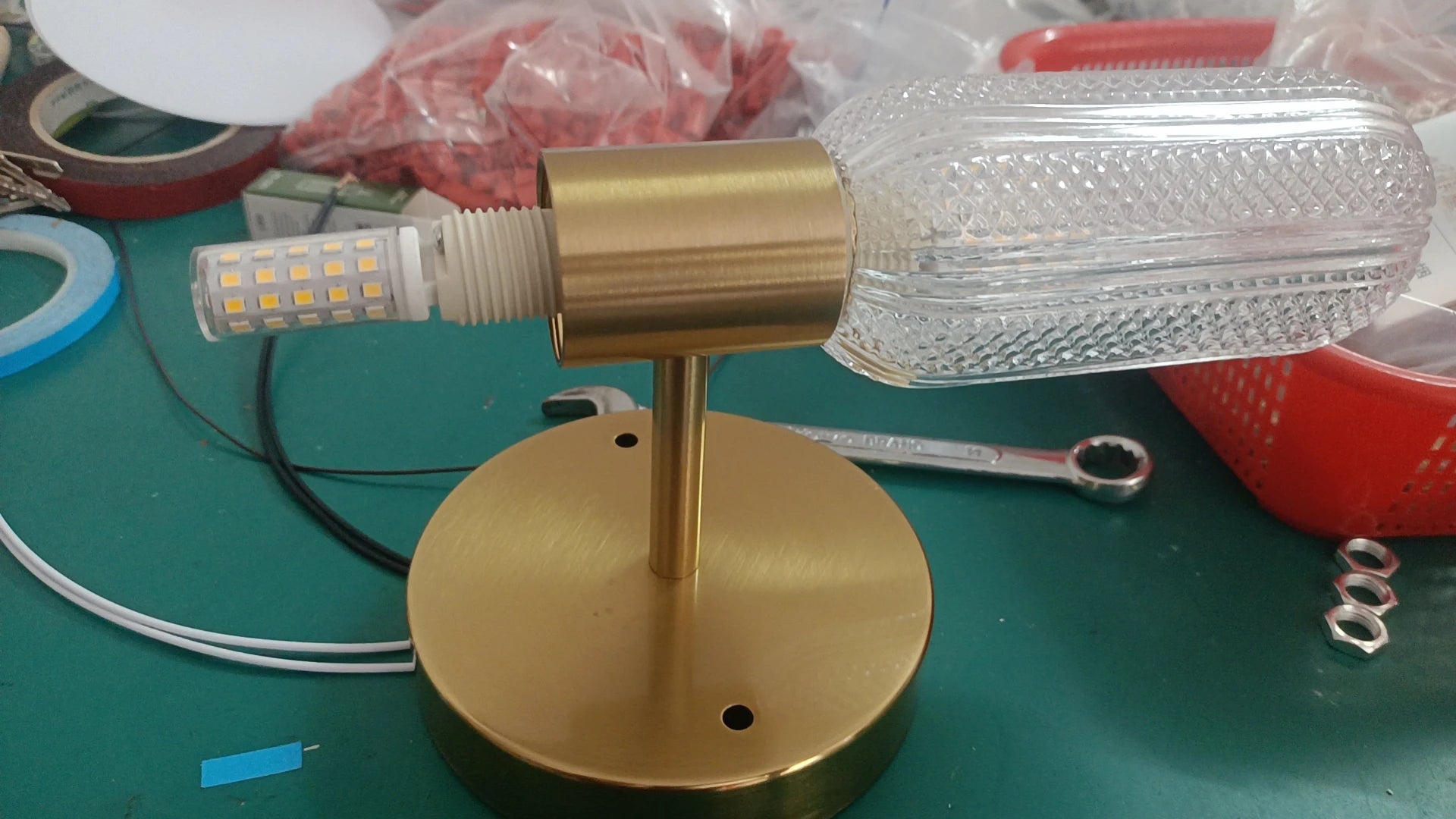 Luxury Gold Glass Wall Sconce - Elegant LED 12W Lighting