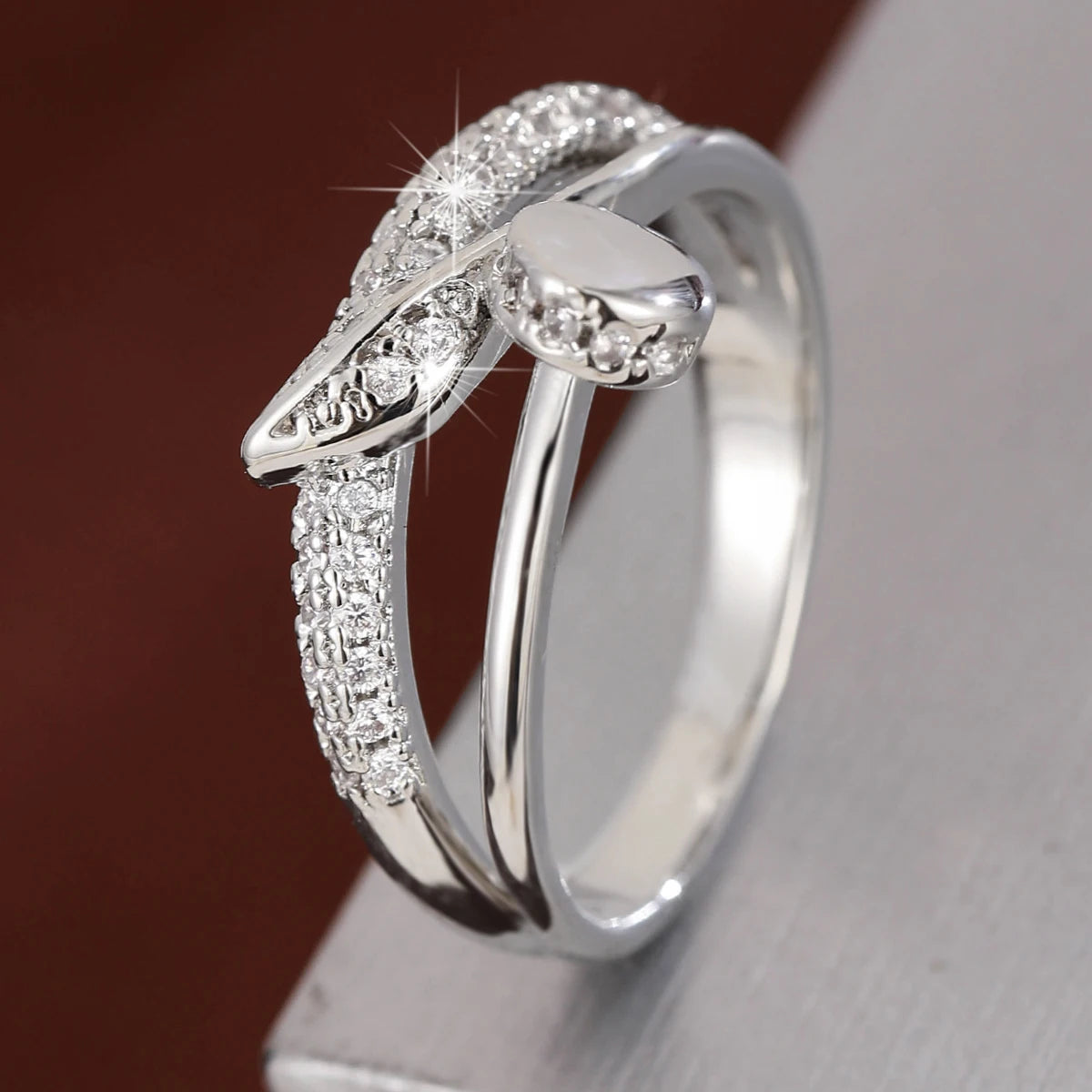 Elegant Sparkling Zirconia Copper Ring - Daily Wear