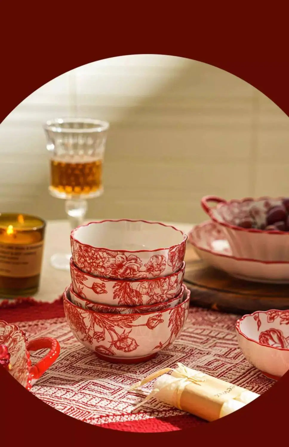 Elegant Luxury Red Dinner Set - Italian Ceramic Plates