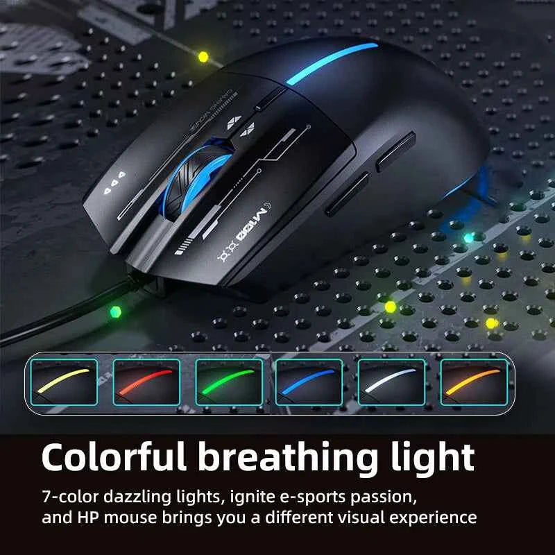 HP Wired Gaming Mouse Ergonomic Esports Office Universal Streamlined Design Computer Mice for Gaming And Office Use