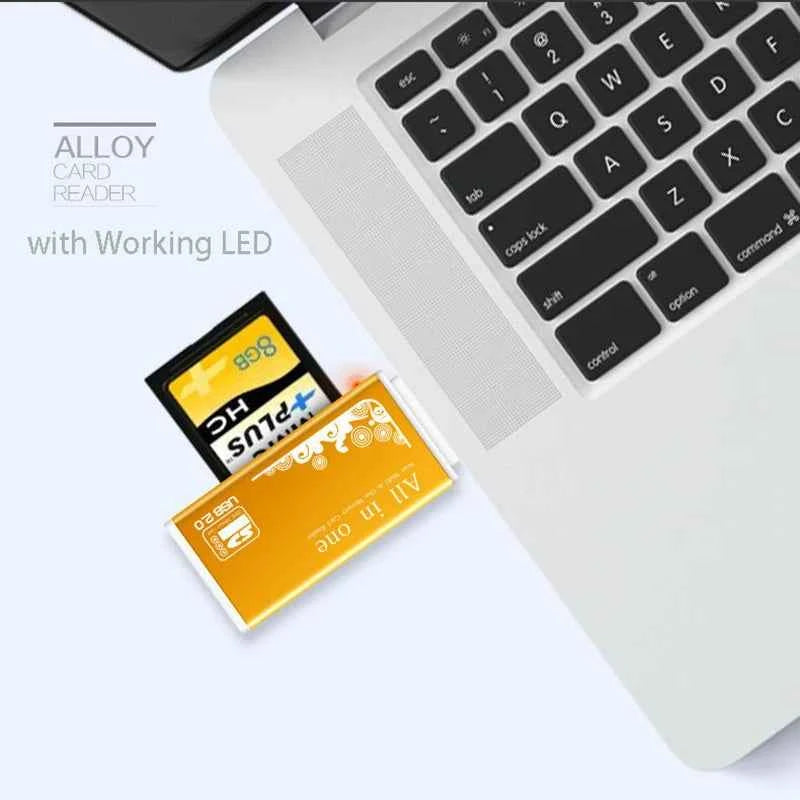Premium Alloy 4-Port USB Memory Card Reader - Fast Data Transfer
